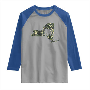 New York Bear Hunter Raglan Shirt Camo Map Hunting Season Gift TS12 Sport Gray Royal Print Your Wear