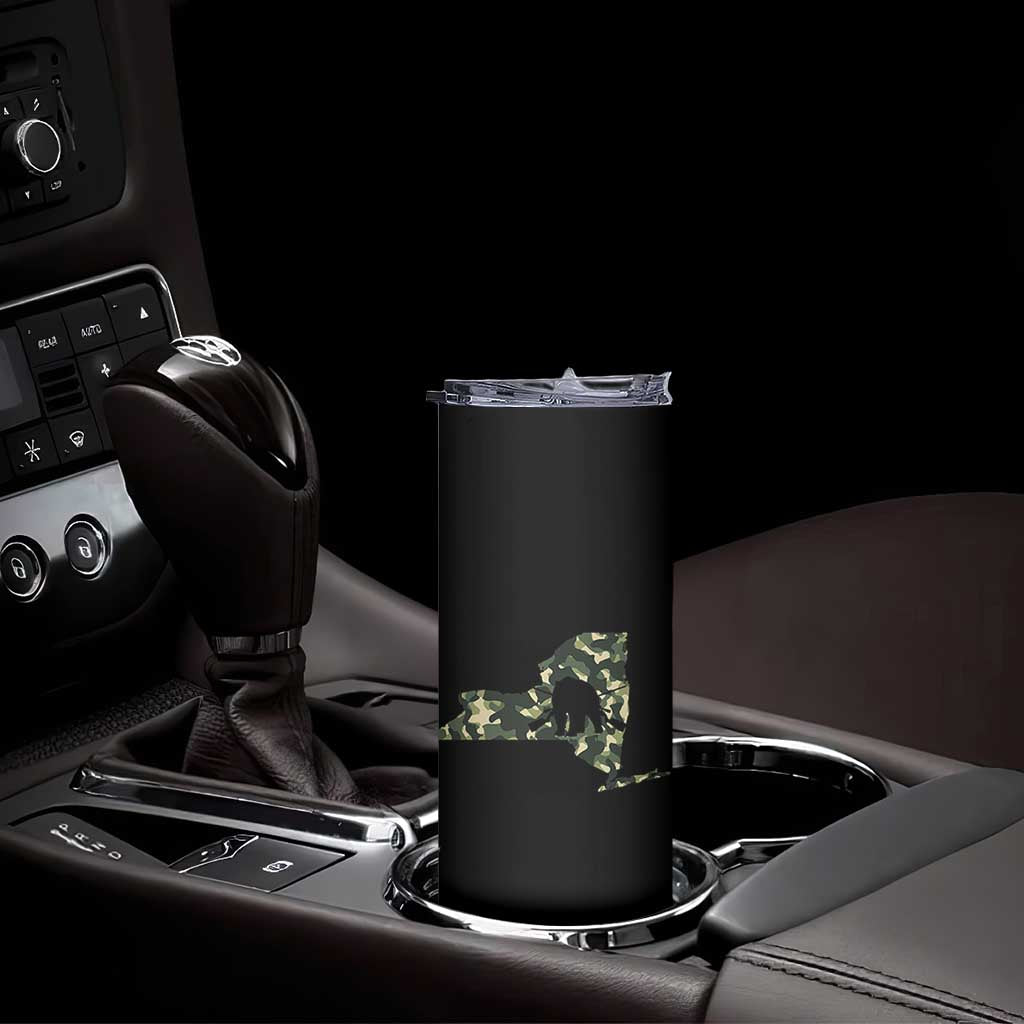 New York Bear Hunter Skinny Tumbler Camo Map Hunting Season Gift TS12 Print Your Wear