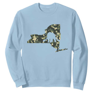 New York Bear Hunter Sweatshirt Camo Map Hunting Season Gift - Print Your Wear