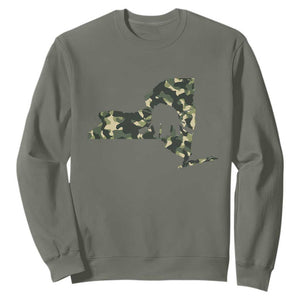 New York Bear Hunter Sweatshirt Camo Map Hunting Season Gift - Print Your Wear