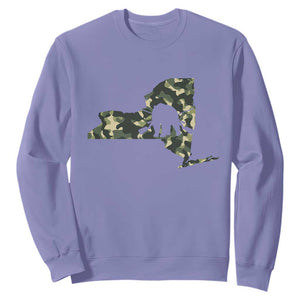 New York Bear Hunter Sweatshirt Camo Map Hunting Season Gift - Print Your Wear