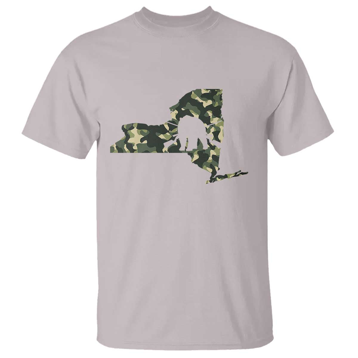 New York Bear Hunter T Shirt Camo Map Hunting Season Gift TS12 Ice Gray Print Your Wear
