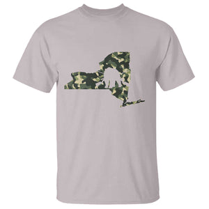 New York Bear Hunter T Shirt Camo Map Hunting Season Gift TS12 Ice Gray Print Your Wear