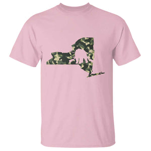 New York Bear Hunter T Shirt Camo Map Hunting Season Gift TS12 Light Pink Print Your Wear