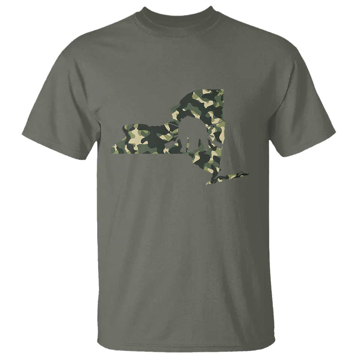 New York Bear Hunter T Shirt Camo Map Hunting Season Gift TS12 Military Green Print Your Wear