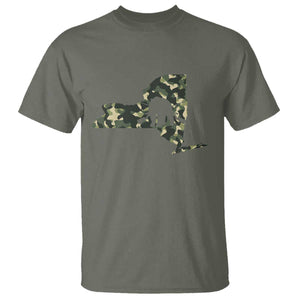 New York Bear Hunter T Shirt Camo Map Hunting Season Gift TS12 Military Green Print Your Wear