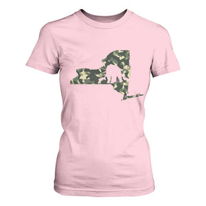 New York Bear Hunter T Shirt For Women Camo Map Hunting Season Gift TS12 Light Pink Print Your Wear