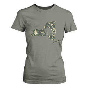 New York Bear Hunter T Shirt For Women Camo Map Hunting Season Gift TS12 Military Green Print Your Wear