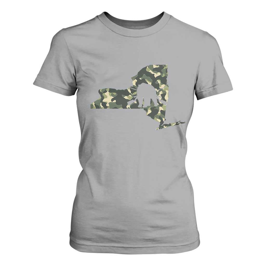 New York Bear Hunter T Shirt For Women Camo Map Hunting Season Gift TS12 Sport Gray Print Your Wear