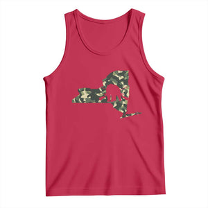 New York Bear Hunter Tank Top Camo Map Hunting Season Gift TS12 Red Print Your Wear