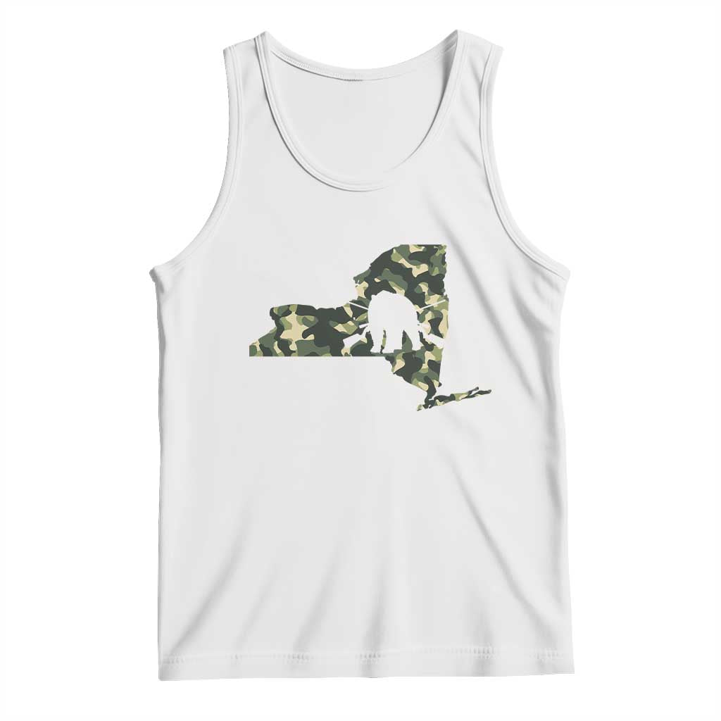 New York Bear Hunter Tank Top Camo Map Hunting Season Gift TS12 White Print Your Wear