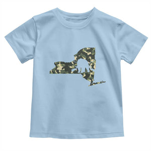 New York Bear Hunter Toddler T Shirt Camo Map Hunting Season Gift TS12 Light Blue Print Your Wear