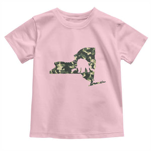 New York Bear Hunter Toddler T Shirt Camo Map Hunting Season Gift TS12 Light Pink Print Your Wear