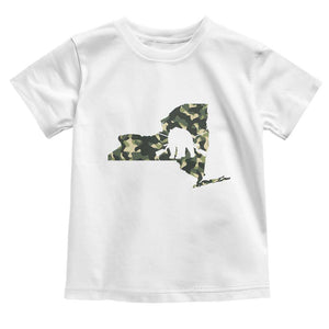New York Bear Hunter Toddler T Shirt Camo Map Hunting Season Gift TS12 White Print Your Wear