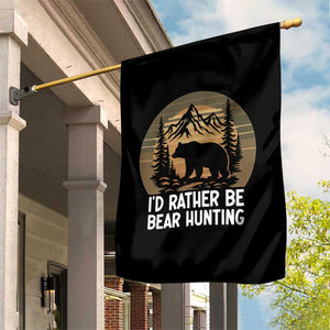 Id Rather Be Bear Hunting Garden Flag Retro Sunset Hunter Gift TS12 Print Your Wear