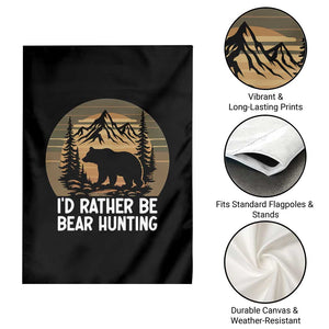 Id Rather Be Bear Hunting Garden Flag Retro Sunset Hunter Gift TS12 Print Your Wear