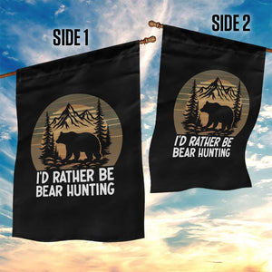 Id Rather Be Bear Hunting Garden Flag Retro Sunset Hunter Gift TS12 Print Your Wear