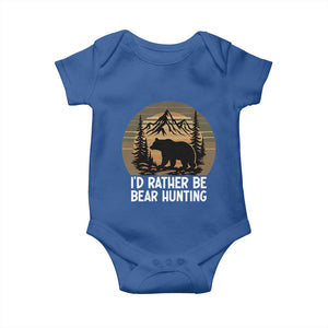 Id Rather Be Bear Hunting Baby Onesie Retro Sunset Hunter Gift TS12 Royal Blue Print Your Wear