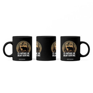 Id Rather Be Bear Hunting Coffee Mug Retro Sunset Hunter Gift TS12 Print Your Wear