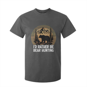 Id Rather Be Bear Hunting T Shirt For Kid Retro Sunset Hunter Gift TS12 Dark Heather Print Your Wear