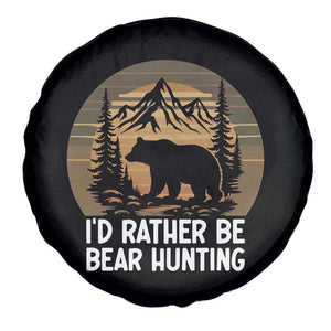 Id Rather Be Bear Hunting Spare Tire Cover Retro Sunset Hunter Gift TS12 Print Your Wear