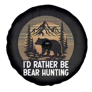 Id Rather Be Bear Hunting Spare Tire Cover Retro Sunset Hunter Gift TS12 Print Your Wear