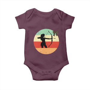 Retro Sunset Hunter Gift Baby Onesie Women Bow Hunters TS12 Maroon Print Your Wear