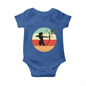 Retro Sunset Hunter Gift Baby Onesie Women Bow Hunters TS12 Royal Blue Print Your Wear