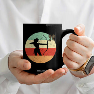 Retro Sunset Hunter Gift Coffee Mug Women Bow Hunters TS12 Print Your Wear