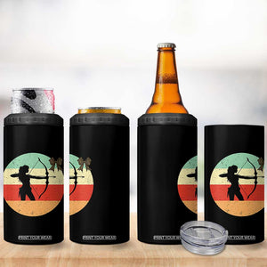 Retro Sunset Hunter Gift 4 in 1 Can Cooler Tumbler Women Bow Hunters TS12 Print Your Wear