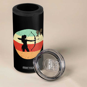 Retro Sunset Hunter Gift 4 in 1 Can Cooler Tumbler Women Bow Hunters TS12 Print Your Wear