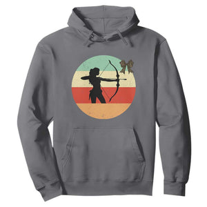 Retro Sunset Hunter Gift Hoodie Women Bow Hunters TS12 Charcoal Print Your Wear