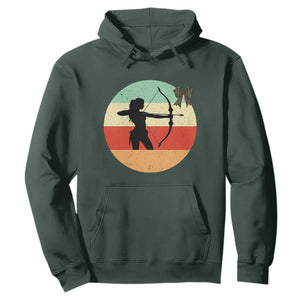 Retro Sunset Hunter Gift Hoodie Women Bow Hunters TS12 Dark Forest Green Print Your Wear