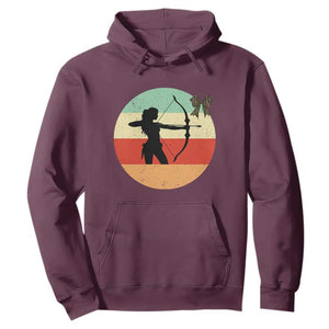 Retro Sunset Hunter Gift Hoodie Women Bow Hunters TS12 Maroon Print Your Wear