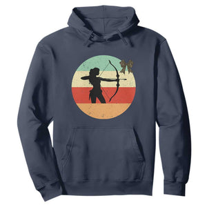 Retro Sunset Hunter Gift Hoodie Women Bow Hunters TS12 Navy Print Your Wear