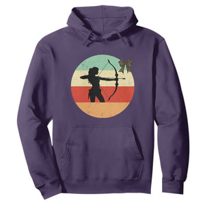 Retro Sunset Hunter Gift Hoodie Women Bow Hunters TS12 Purple Print Your Wear