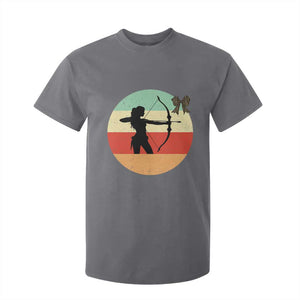 Retro Sunset Hunter Gift T Shirt For Kid Women Bow Hunters TS12 Charcoal Print Your Wear