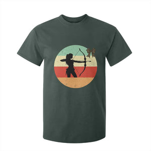 Retro Sunset Hunter Gift T Shirt For Kid Women Bow Hunters TS12 Dark Forest Green Print Your Wear
