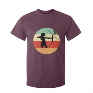 Retro Sunset Hunter Gift T Shirt For Kid Women Bow Hunters TS12 Maroon Print Your Wear