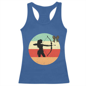 Retro Sunset Hunter Gift Racerback Tank Top Women Bow Hunters - Print Your Wear