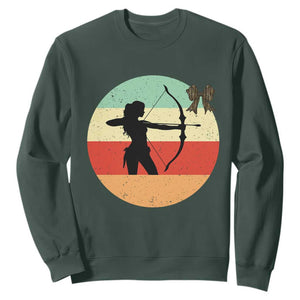 Retro Sunset Hunter Gift Sweatshirt Women Bow Hunters - Print Your Wear