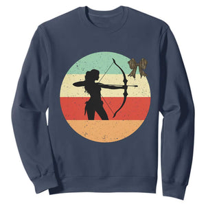 Retro Sunset Hunter Gift Sweatshirt Women Bow Hunters - Print Your Wear