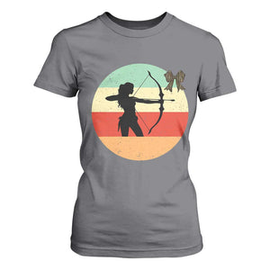 Retro Sunset Hunter Gift T Shirt For Women Women Bow Hunters TS12 Charcoal Print Your Wear