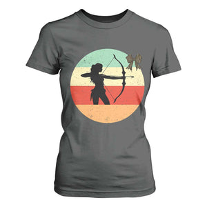 Retro Sunset Hunter Gift T Shirt For Women Women Bow Hunters TS12 Dark Heather Print Your Wear