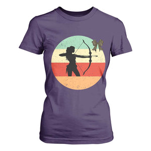 Retro Sunset Hunter Gift T Shirt For Women Women Bow Hunters TS12 Purple Print Your Wear