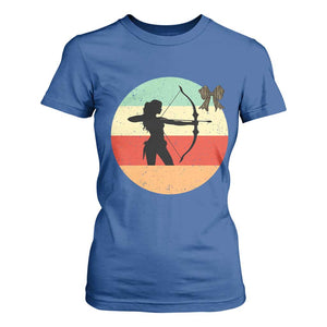 Retro Sunset Hunter Gift T Shirt For Women Women Bow Hunters TS12 Royal Blue Print Your Wear