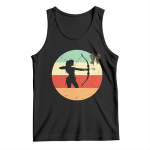 Retro Sunset Hunter Gift Tank Top Women Bow Hunters TS12 Black Print Your Wear