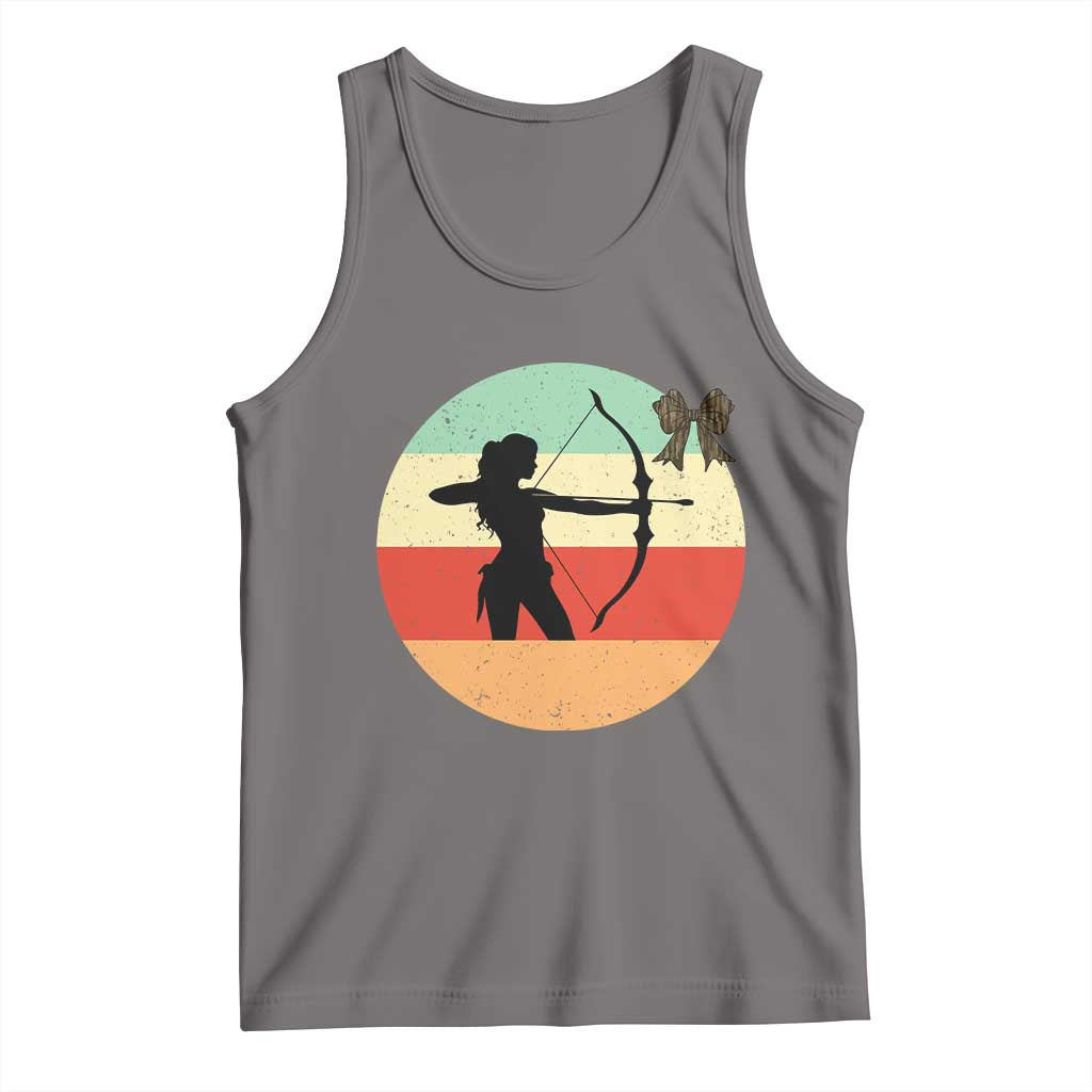 Retro Sunset Hunter Gift Tank Top Women Bow Hunters TS12 Deep Heather Print Your Wear