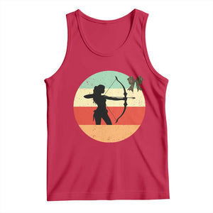 Retro Sunset Hunter Gift Tank Top Women Bow Hunters TS12 Red Print Your Wear