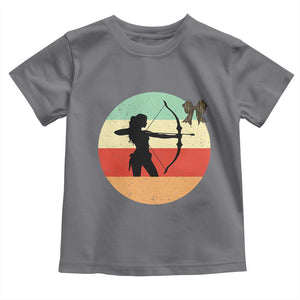 Retro Sunset Hunter Gift Toddler T Shirt Women Bow Hunters TS12 Charcoal Print Your Wear